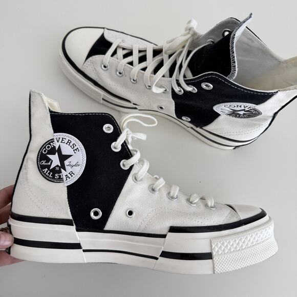 Converse Chuck 70 Plus High Top Shoes Mens 8.5 White Black Climate Platform